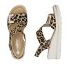 Rieker Cross Strap Velcro Wedge Sandal - Leopard Print